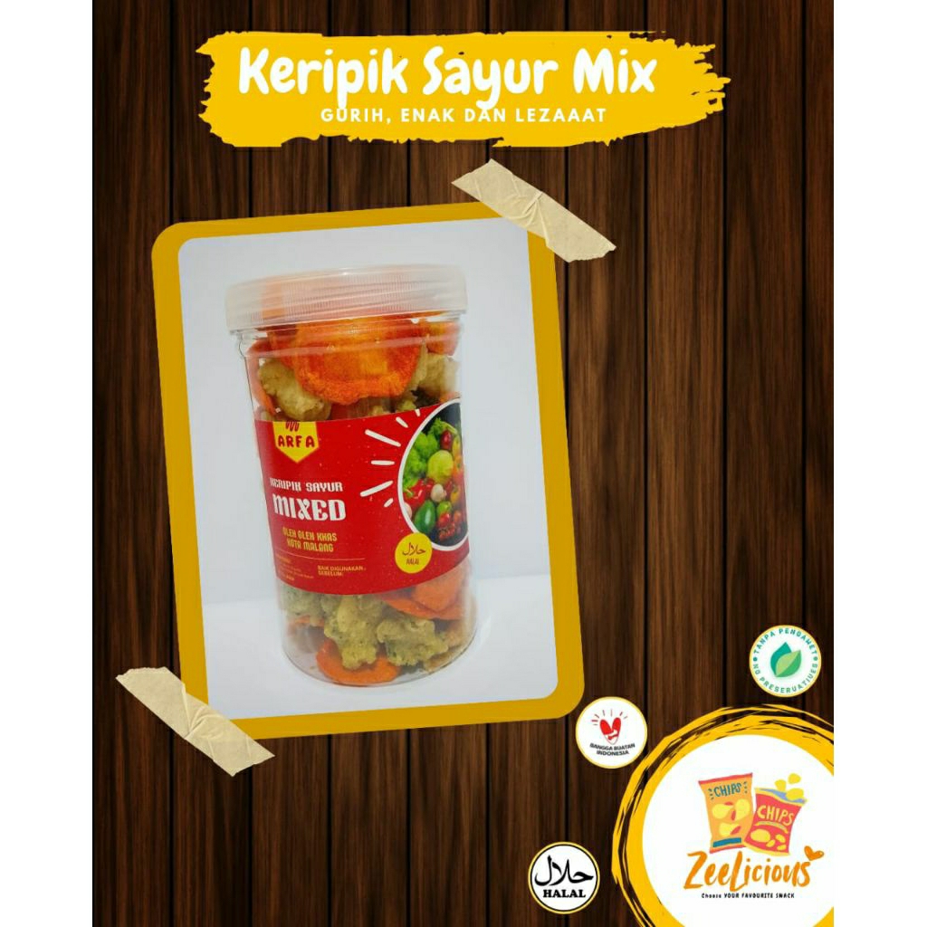 

[Oleh-oleh khas Malang-Batu] Keripik Sayur Campur Kemasan Toples || Mix Vegetable Chips Jar 1000ml | Toples Aesthetic Viral | Keripik Sayur Kering | Keripik Sayur Asli | Keripik Sayur Malang | Keripik Buah dan Sayur | Keripik Sayur Enak dan Lezat!!