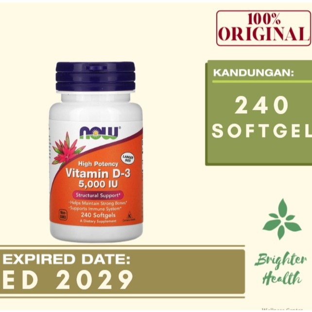 Now Vitamin D3 5000 iu - 240 softgels / Now Foods D3 5000iu