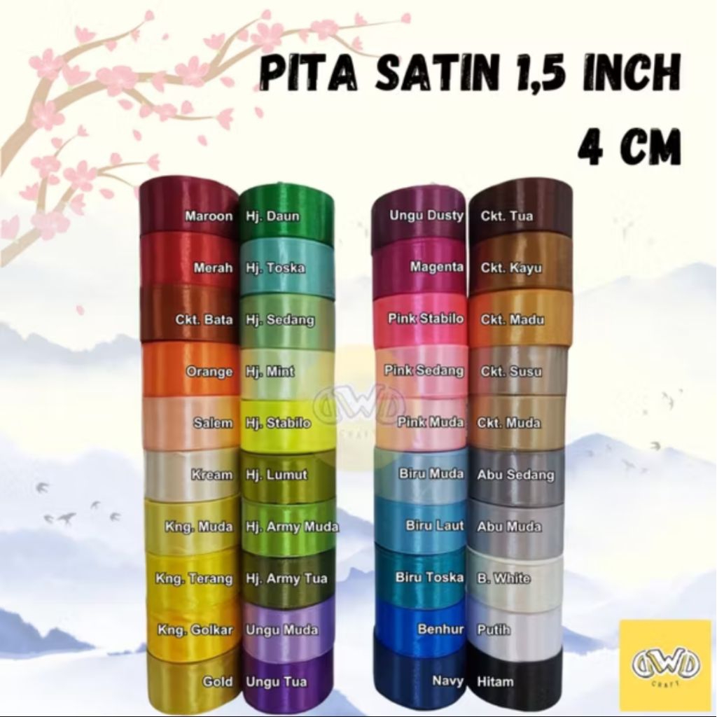 

Pita Satin 1,5 Inchi | 4 cm | Roll
