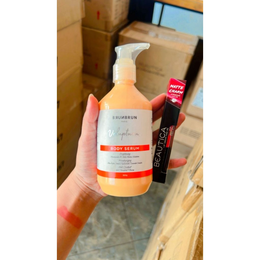 body serum brunbrun paris free lipstik