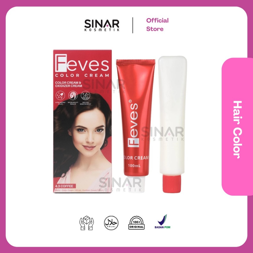 Feves Color Cream 100 ML - Pewarna Rambut Permanen