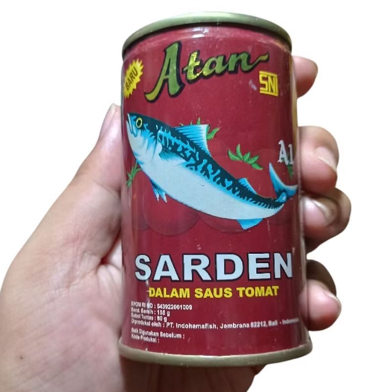 

Ikan Sarden Kaleng Merk ATAN Sardines Dalam Saus Tomat Saos Tomato 155gr
