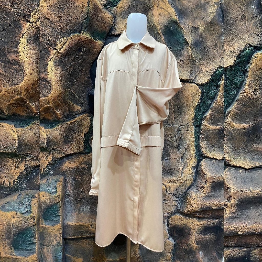 Tunik Dewasa Panjang Polos Cream