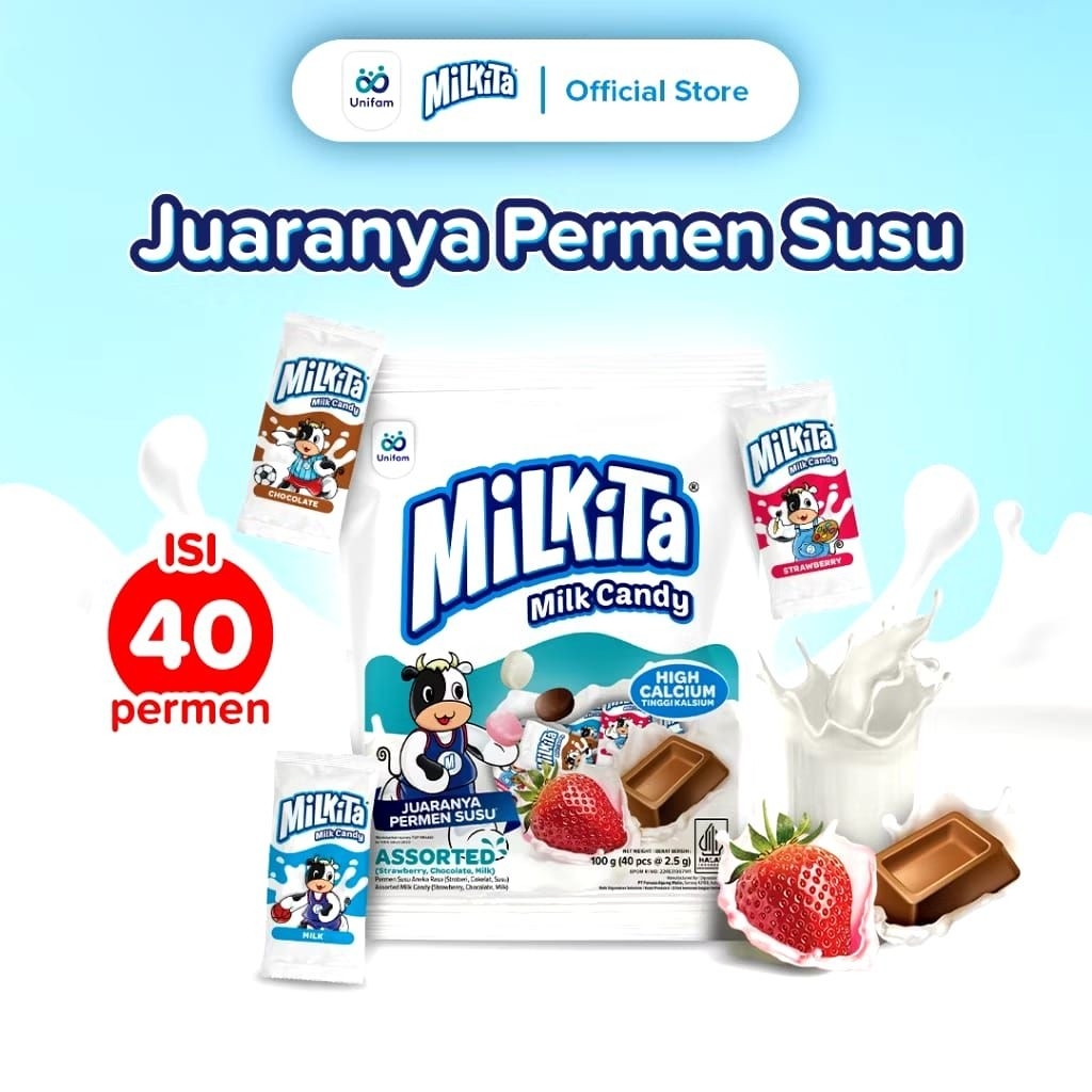 

Permen Susu Milkita 1 Pak Isi 40 Pcs