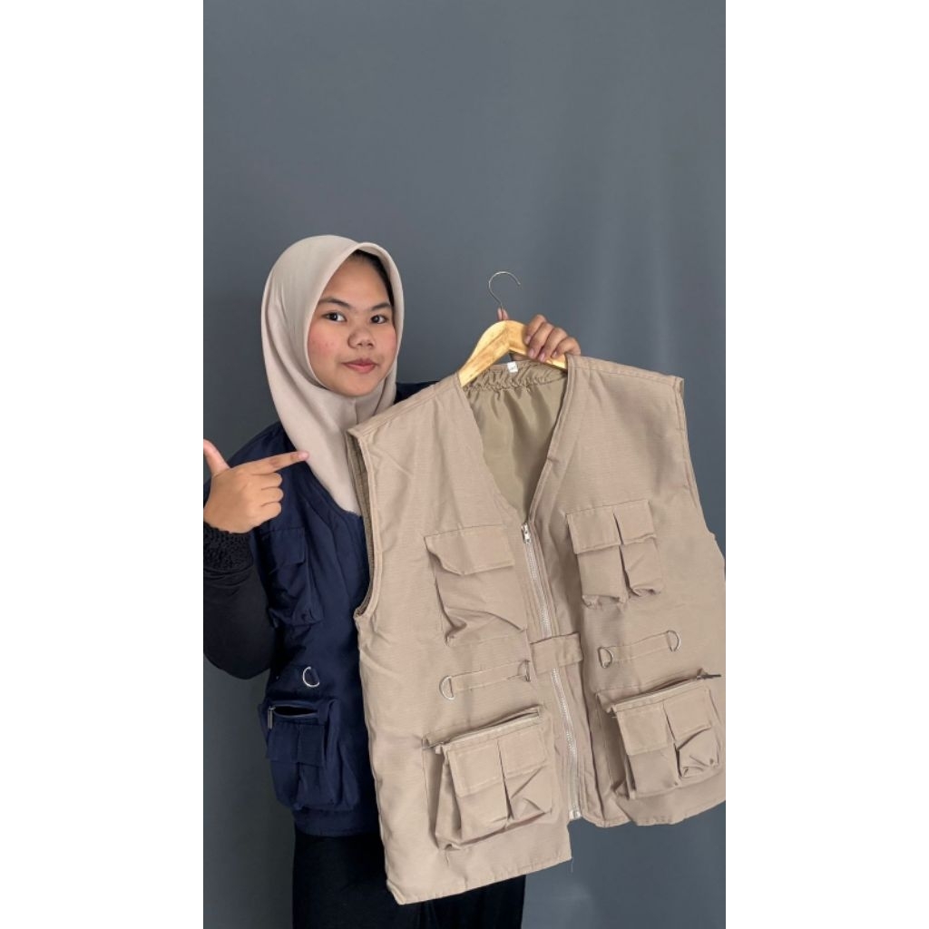Rompi super jumbo Rompi Big Size/Rompi Tactical jumbo/ vest mancing/touring/tebal anti angin Pria da