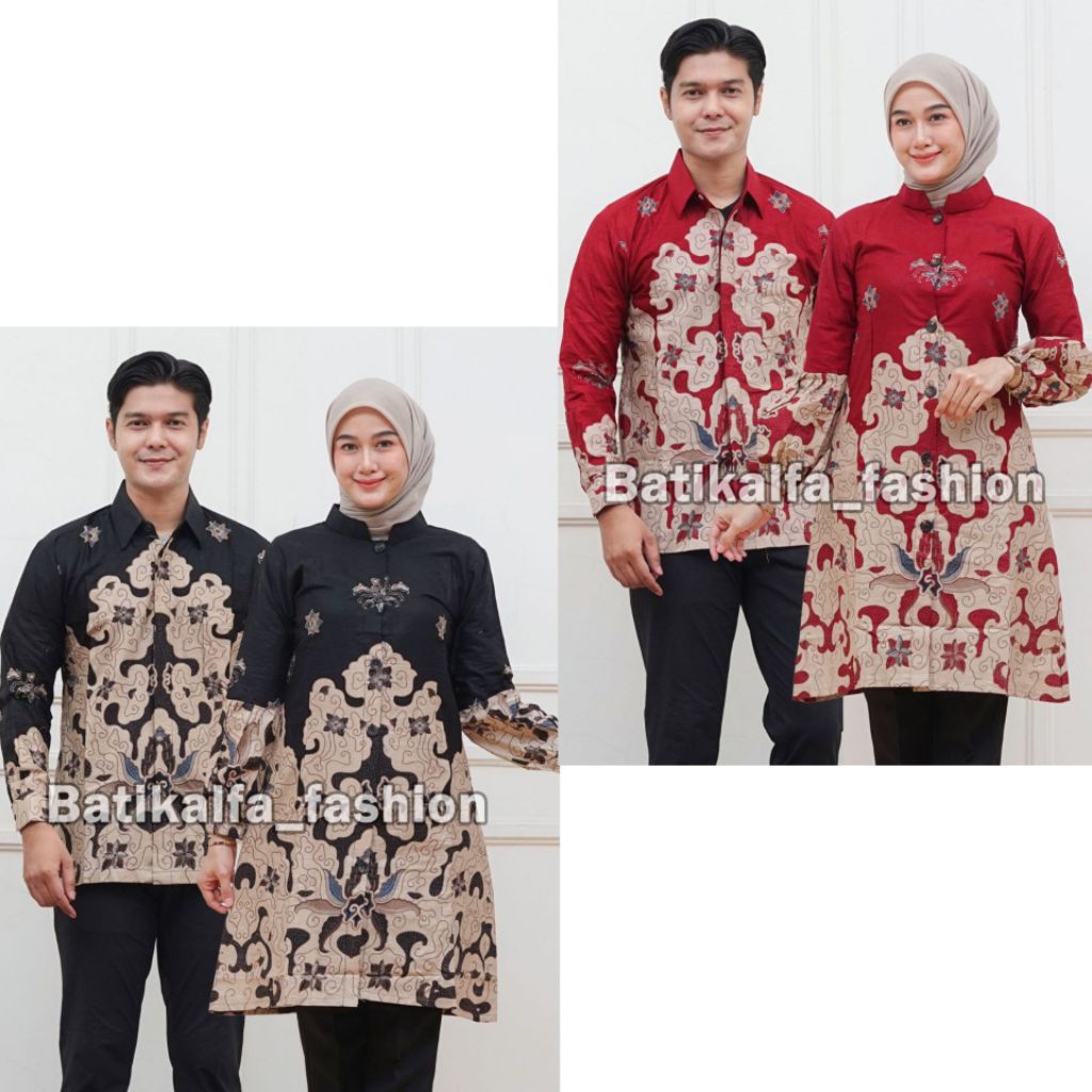 Bisa Pisah Batik Couple Batik Couple Modern Baju Batik Couple Tunik Batik Wanita M - XXL