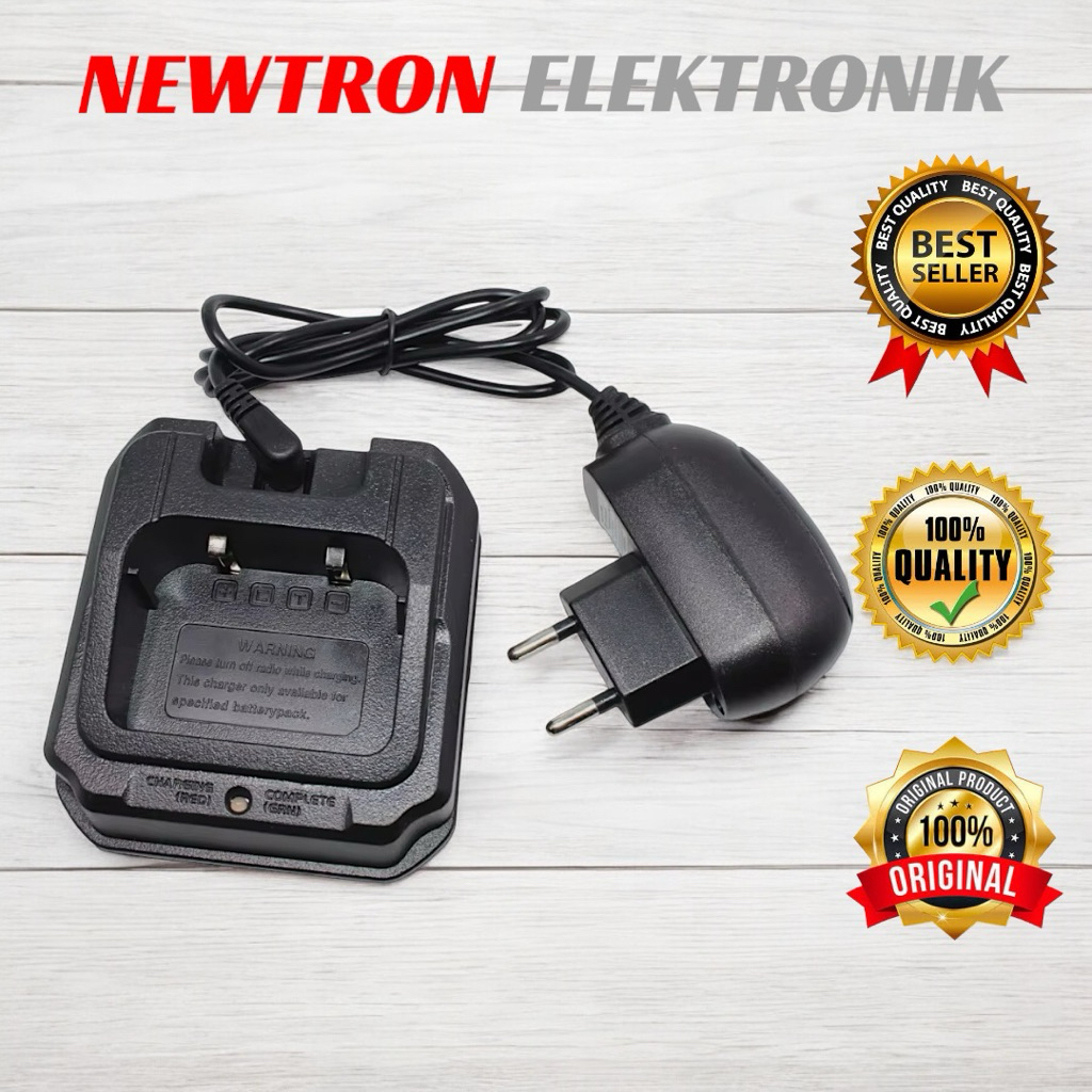 Charger HT Baofeng UV9R Original Asli Desktop Adaptor Compatible Pofung Pxton 7700P 8600P BF A58 UV-