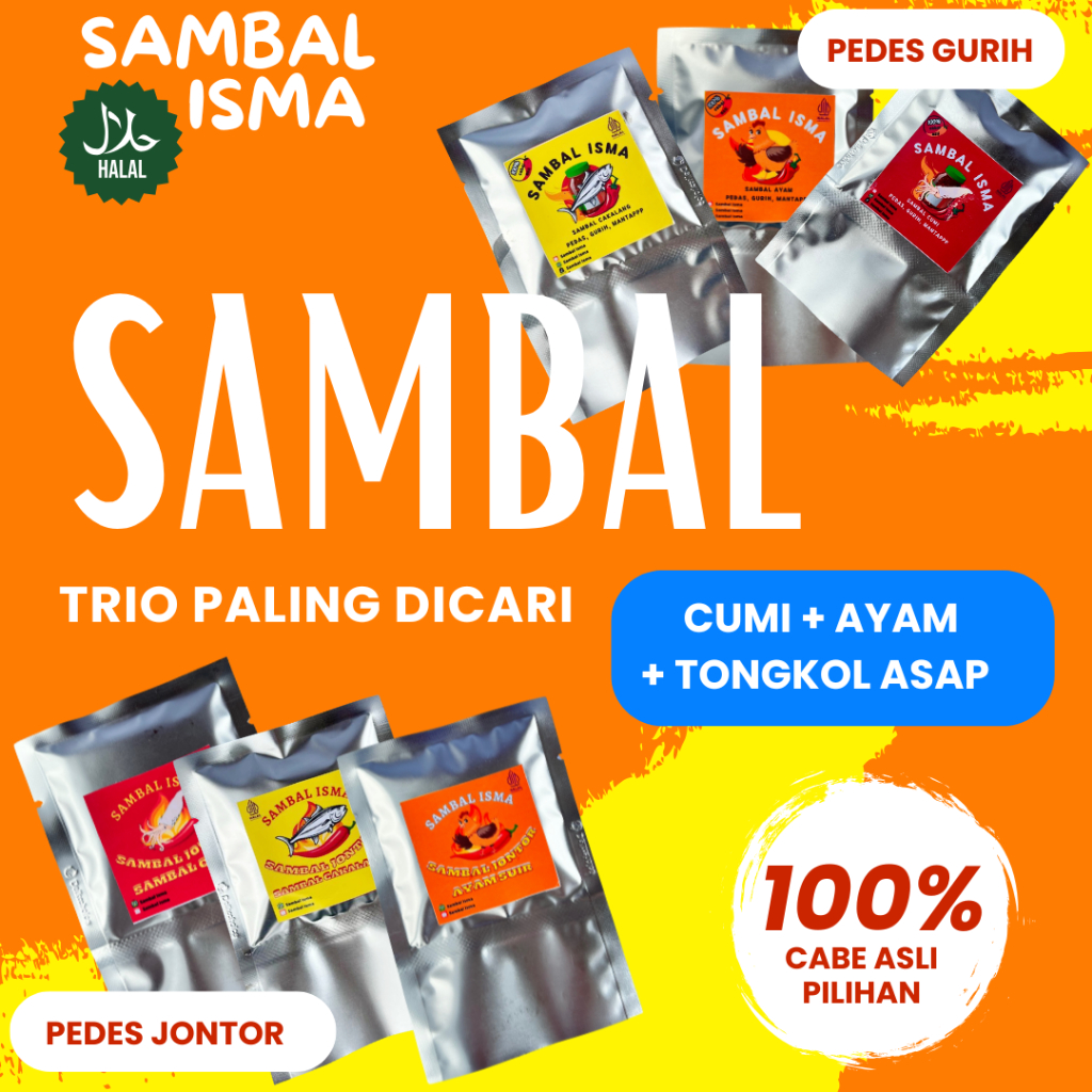 

Kombinasi Pas Trio Sambal Cumi + Ayam + Tongkol Asap Paling Dicari Paling Laris