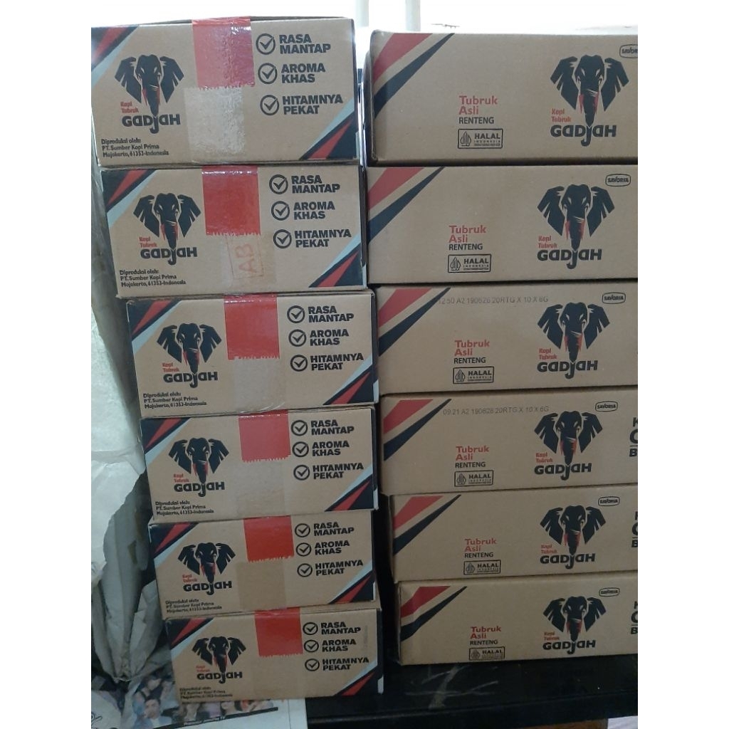 Kopi Gajah Rentengan Tanpa Gula 6 gram - 1 DUS (200 sachet)