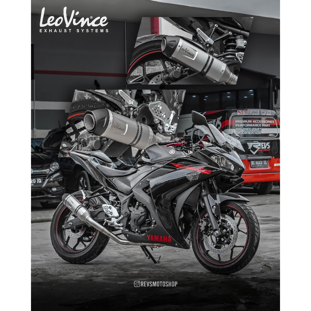 KNALPOT FULLSYSTEM LEOVINCE YAMAHA R25 MT25 (HEADER DRAKE)
