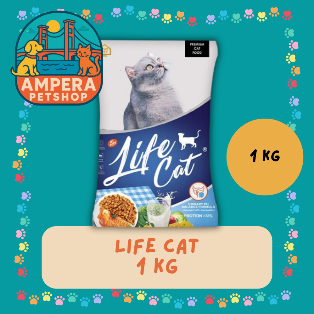 MAKANAN KUCING LIFE CAT 1 KG CATFOOD PAKAN KUCING PETSHOP PALEMBANG