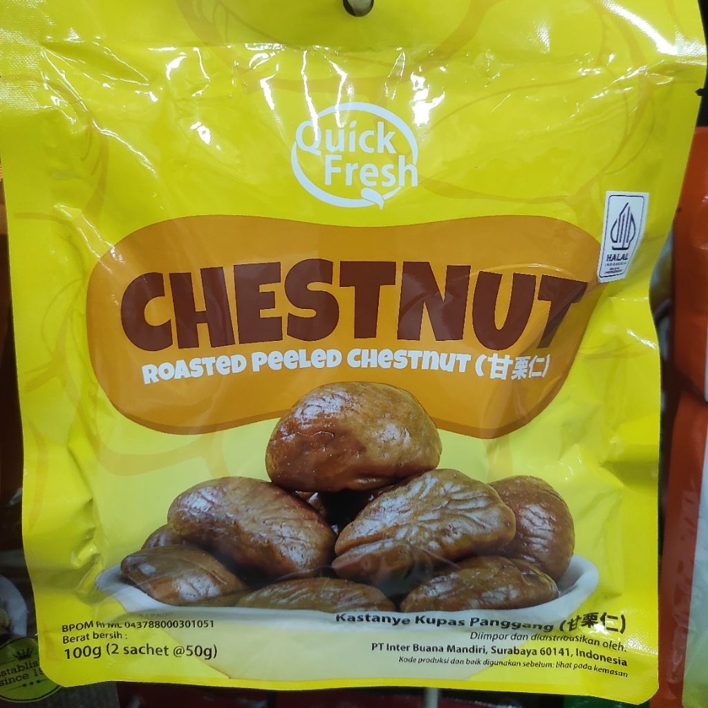 

Quick Fresh Chestnut roasted peeled kastanye kupas panggang 100gr