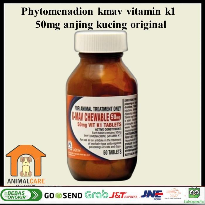 Phytomenadion Vitamin K1 50 mg Untuk Anjing Kucing - Per Botol 50 Tab