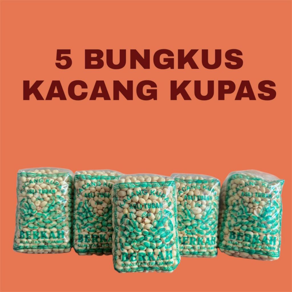 

kacang kupas 5 bungkus kemasan 250 gram×5=1250gram