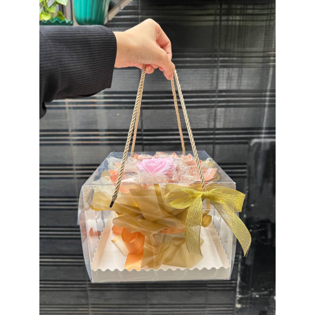 Buket uang asli BRAVO - Money Cake Box - Buket Uang Kotak wedding, birthday, valentine, lamaran, ann