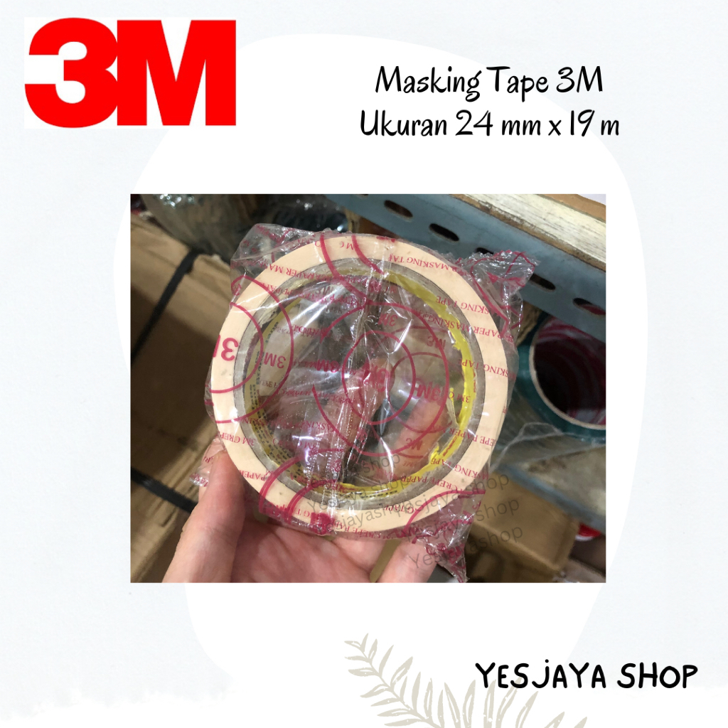 

{1pc} Masking Tape 3M 24mmx19m / 3M Masking Tape 1 inch / Lakban Kertas / Isolasi Kertas 3M