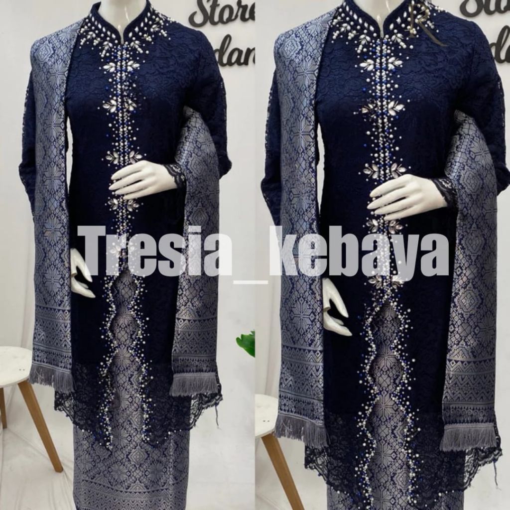 Free Hijab Stelan Kebaya Brukat Payet Yura/Kebaya Modern/Kebaya Ibu Besan/Kebaya Kondangan/Kebaya