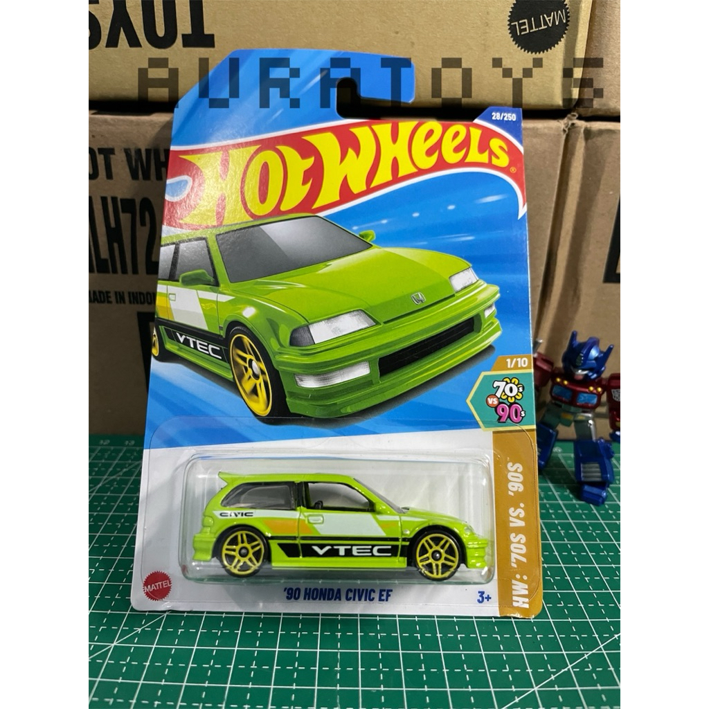 HOT WHEELS HONDA CIVIC EF Hijau 2025 , hw civic JDM