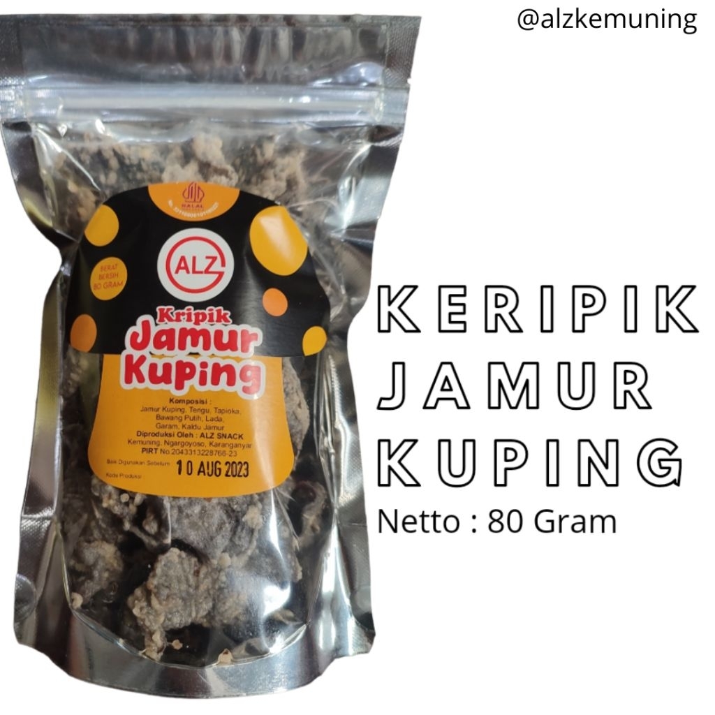 

Kripik / Keripik Jamur Kuping ALZ 80 Gram Oleh - oleh Makanan Cemilan Khas Kebun Teh Kemuning Karanganyar / Solo