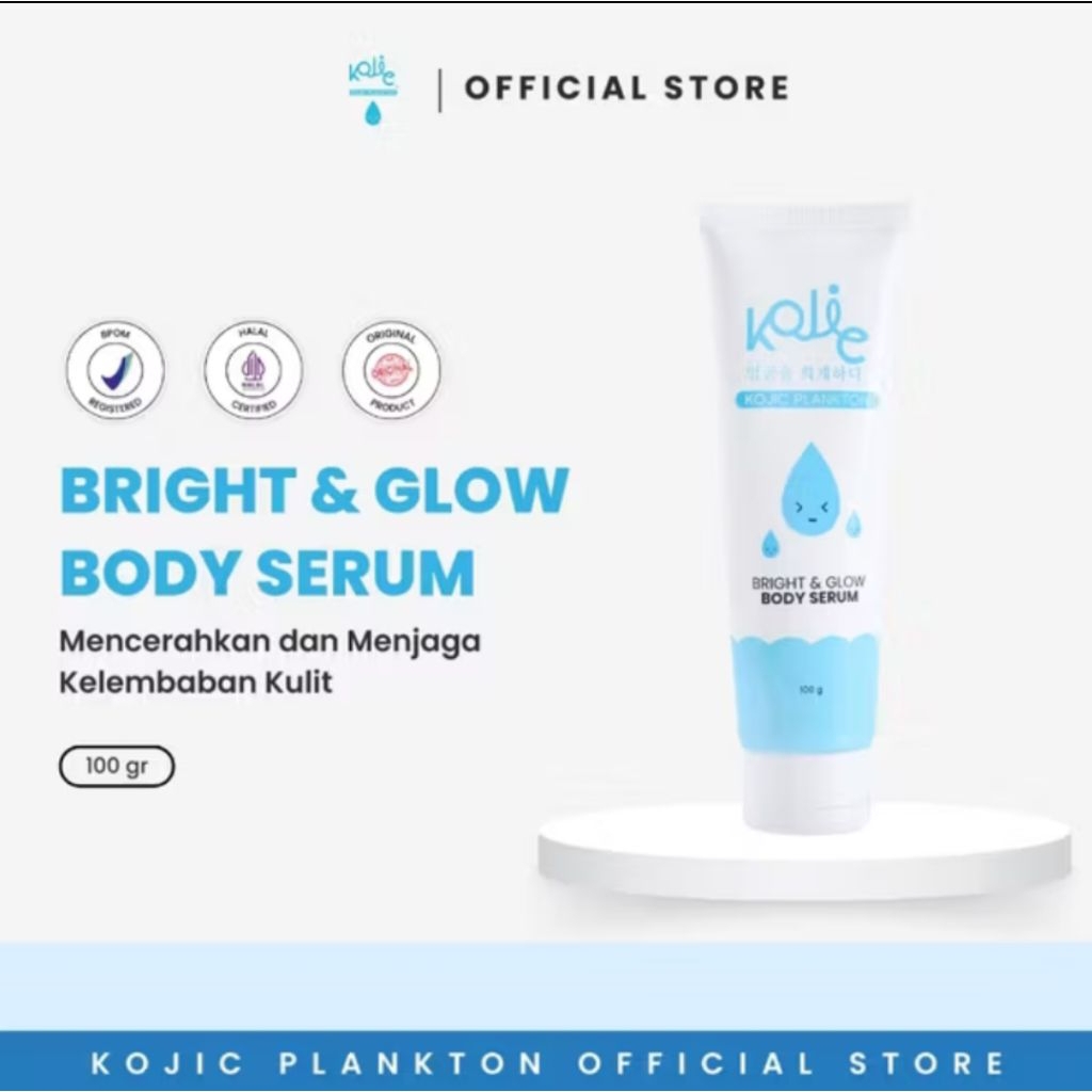 K0JIC PLANKTON BRIGHT & GLOW BODY SERUM 100GR | MENCERAHKAN & MELEMBABKAN KULIT BADAN | BODY LOTION