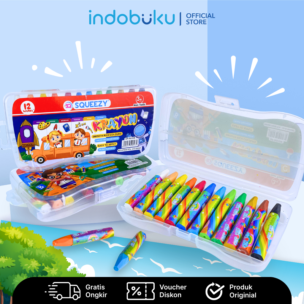

SQUEEZY Crayon Oil Pastel 12 Warna Krayon Warna Berkualitas OP-SQ12W