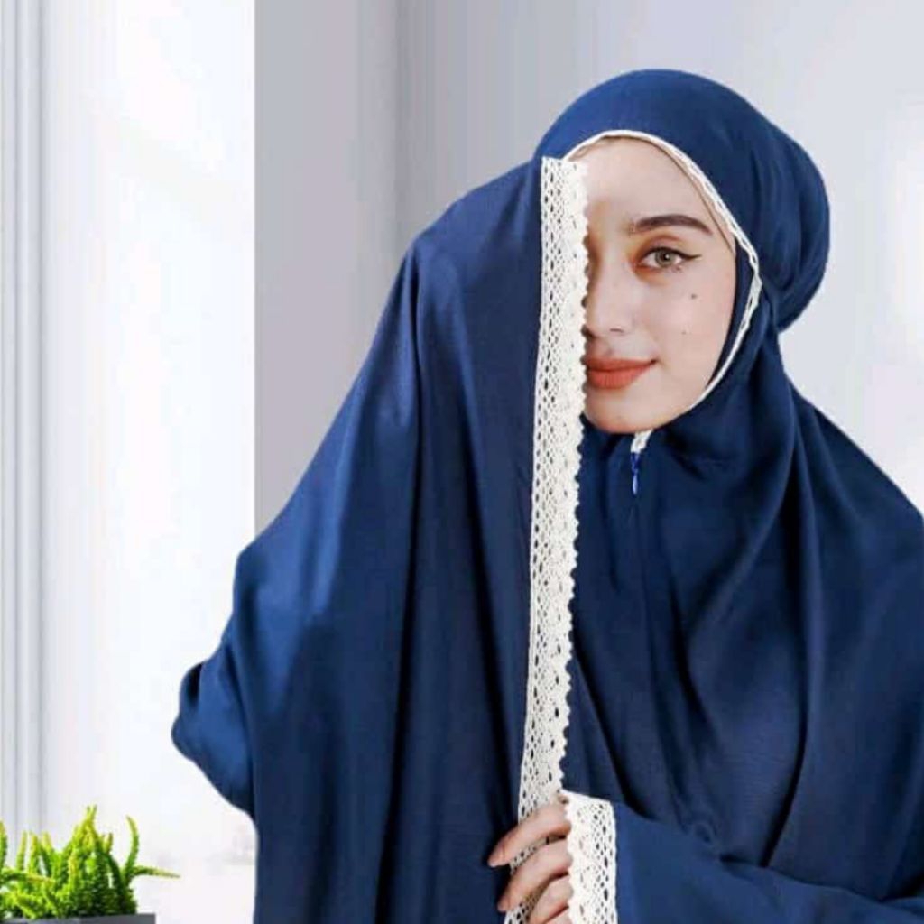 Toko Jilbab Dinara - MUKENA TANGGUNG/Mukena polos dewasa potongan resleting renda Packing Dompet