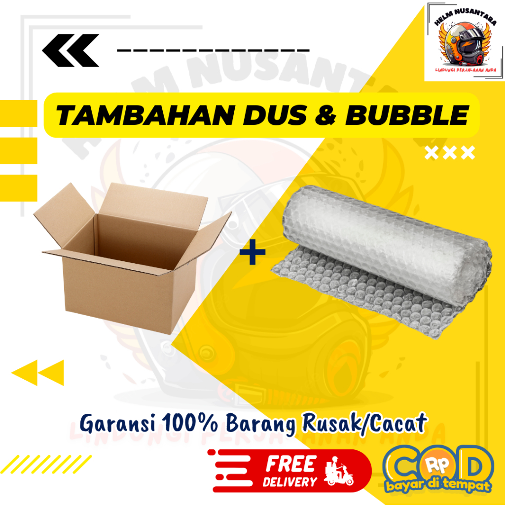 

Packing Extra Safety Dus + Bubble Wrap – Lindungi Helm Agar Aman Selama Pengiriman