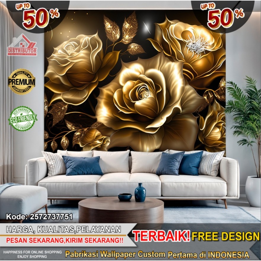 Wallpaper Dinding Custom 3D Mural | Wallpaper Mural | Wallpaper Dinding | Wallsticker | Wallpaper Ka