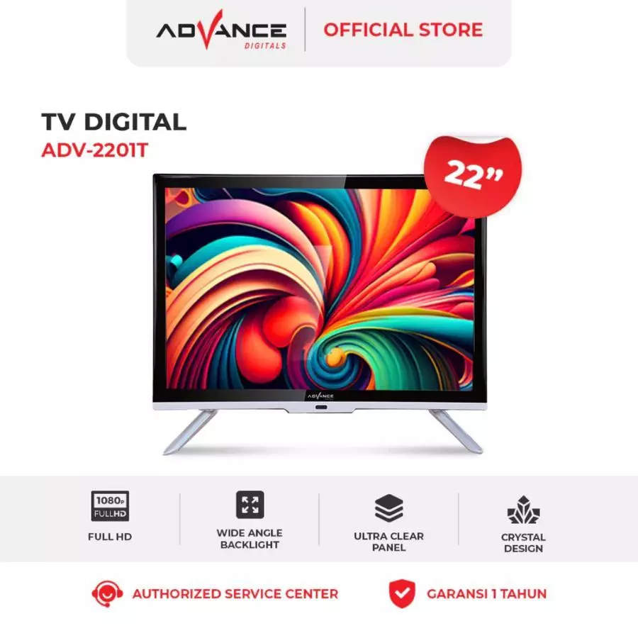 Advance TV LED Digital ADV-2201T 22 inch HD USB Movie DVB-T2 22 " ADV2201 X-Reality