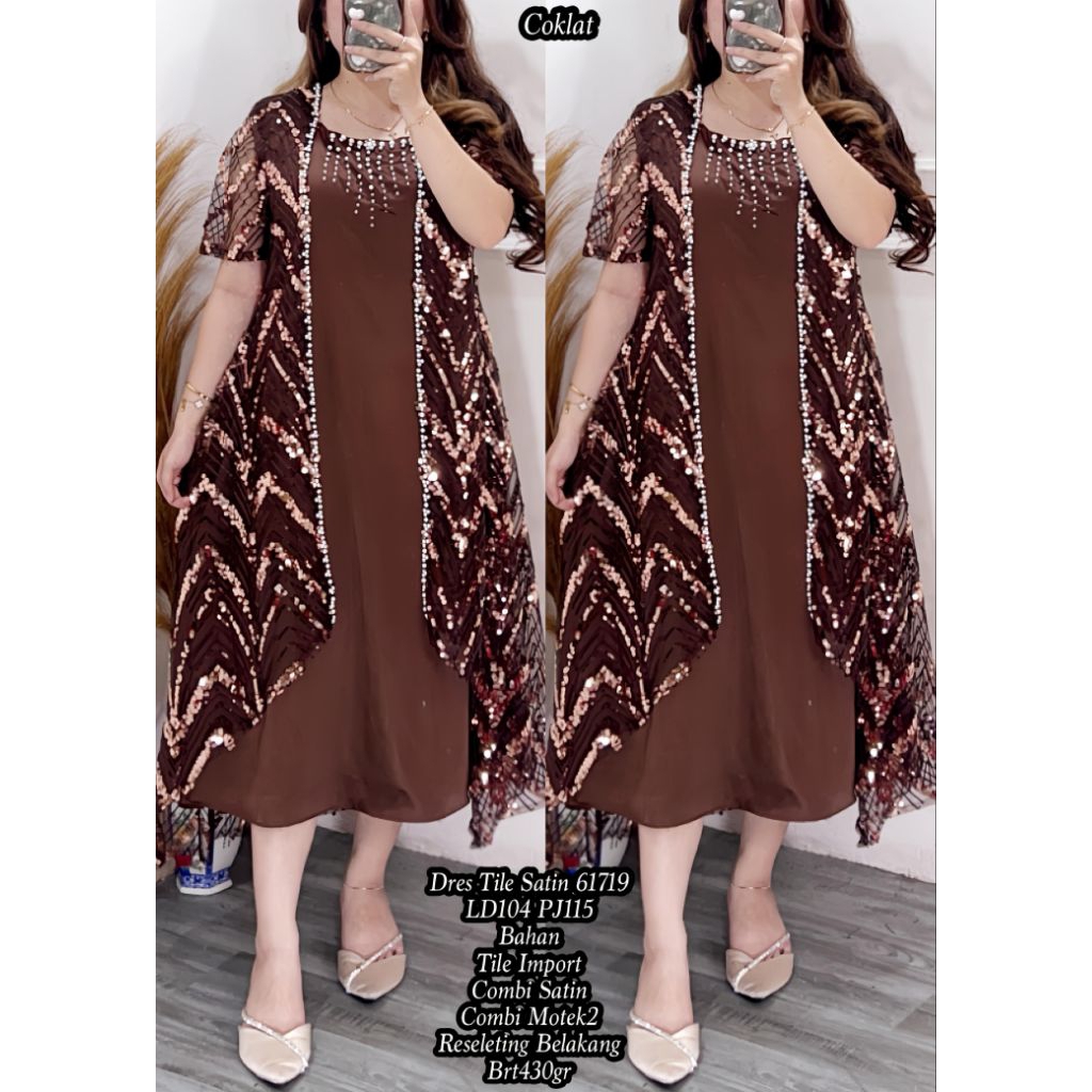 dress tile satin/dress pesta 61719/gaun bridesmaid