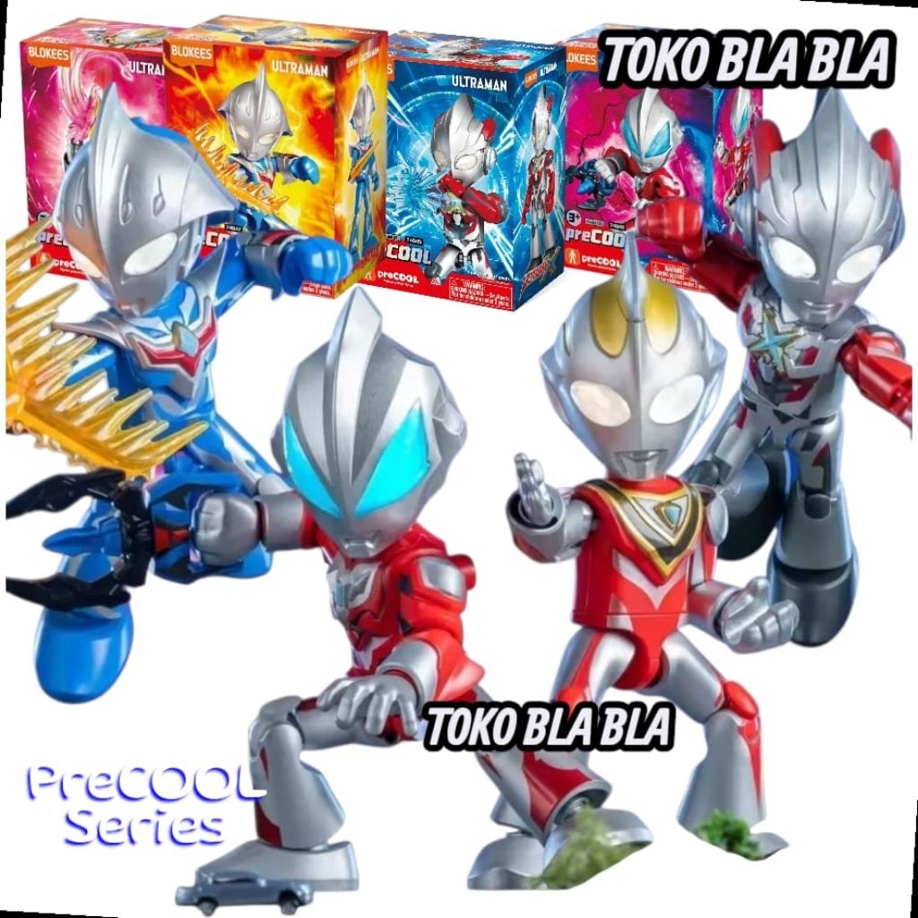 Figures Blokees Ultraman Precool Series Ultraman Geed Gaia Nexus Blue Ultraman X Block Rakit Mainan