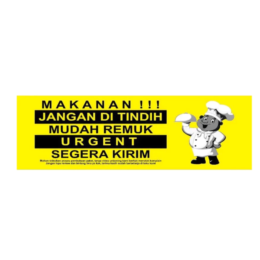 

STIKER MAKANAN2 KECIL KUNING UK 85 X 33 MM ISI 100 PCS MAKANAN FOOD DELIVERY FW