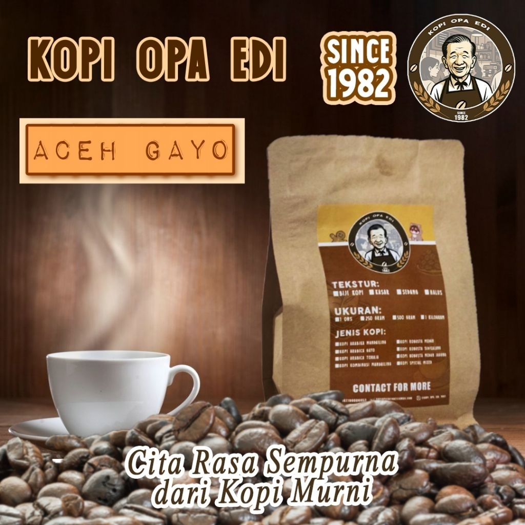 Kopi Arabika Aceh Gayo 100% murni Kopi Gayo Kopi Opa Edi