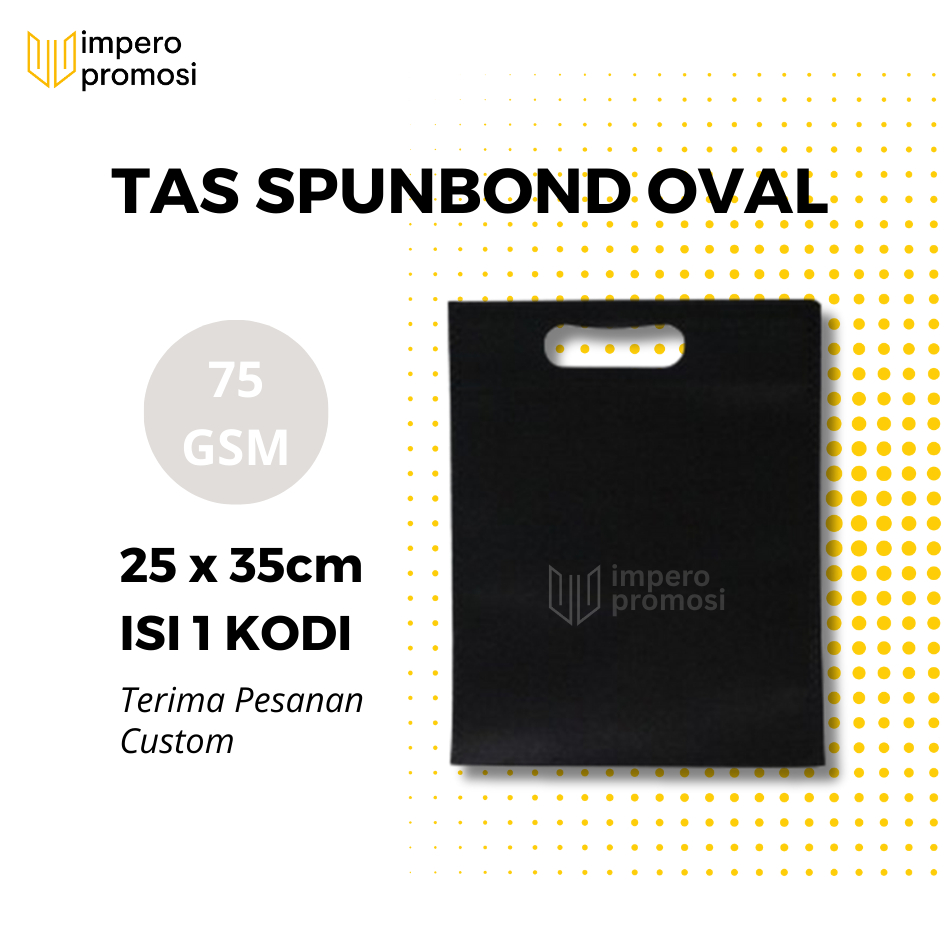 

Impero - GOODIE BAG SPUNBOND OVAL 25x35 / Tas Belanja Murah / Harga Kodian (Hitam)