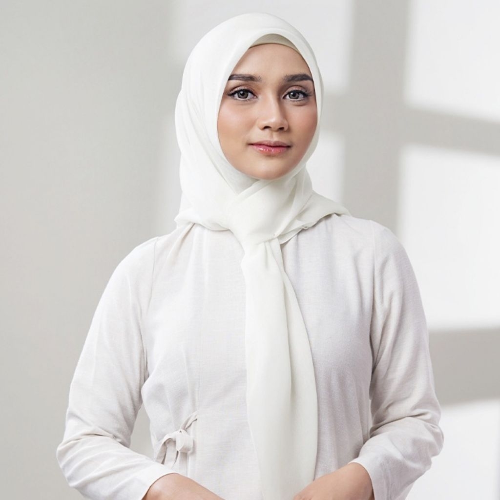 Napocut - jilbab paris jepang original polos - warna hitam & putih