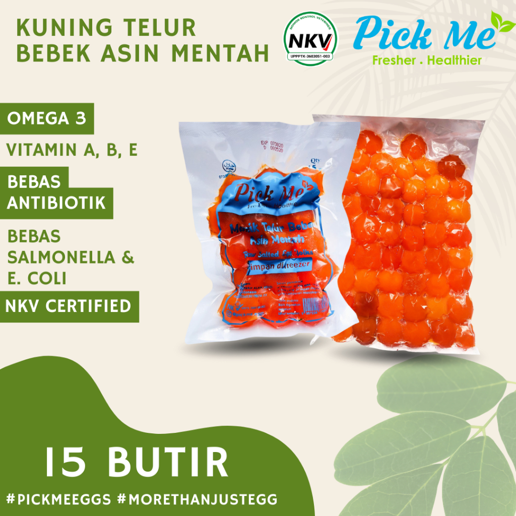 

Kuning Telur Bebek Asin Mentah Pick Me Eggs 15 Butir