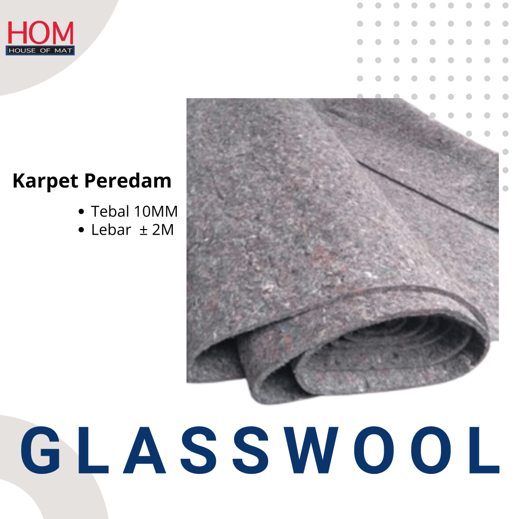 Glasswool Peredam Suara Dinding 10mm | Anti bocor suara kamar/ studio- Lebar 2M