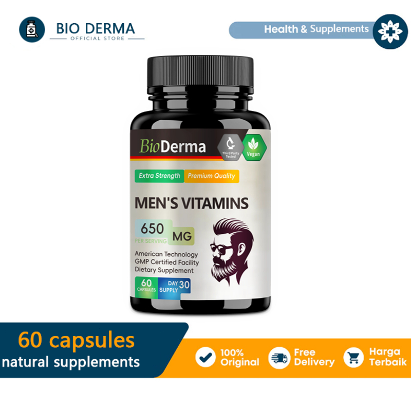 Men's Multivitamin, tingkatkan kesehatan prostat, lawan kelelahan kronis, optimal untuk pria dewasa