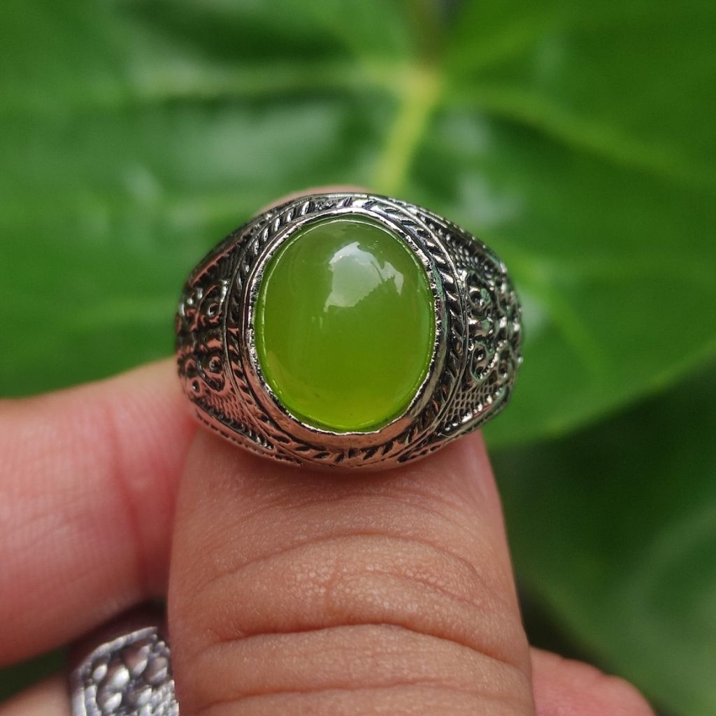 Cincin batu akik sungai Dareh ring alpaka super size kantor