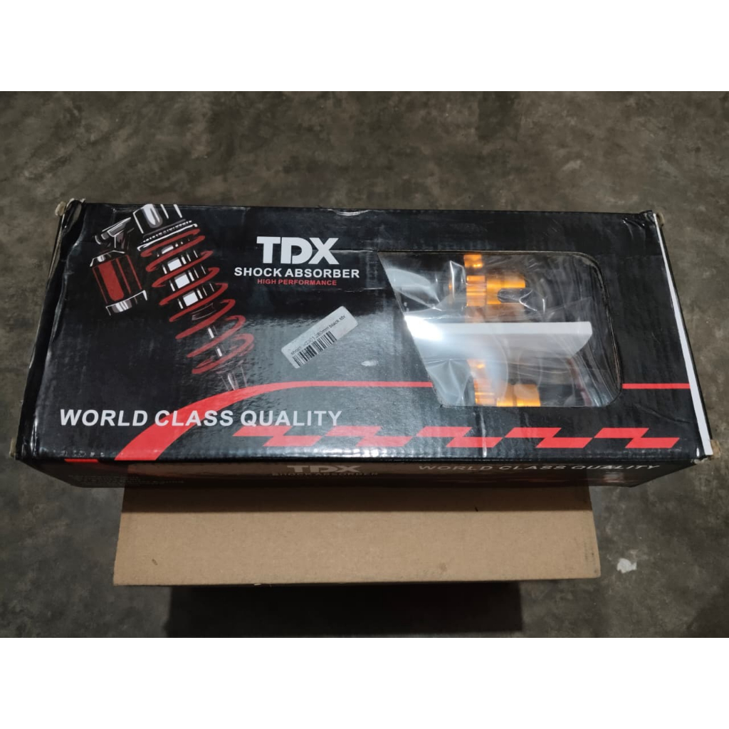 SHOCK BELAKANG TDX RACING WARNA HITAM UNIVERSAL BEBEK W3301 PANJANG 280mm