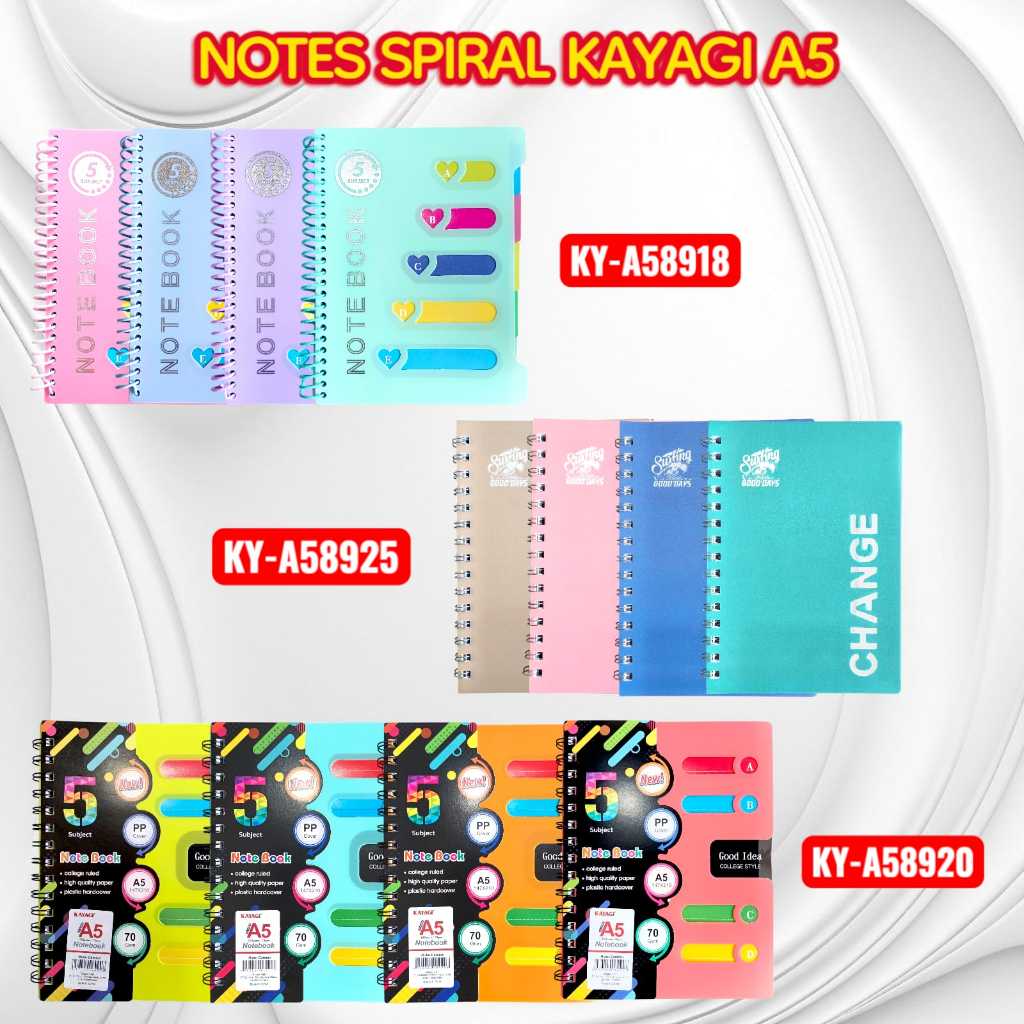 

NOTES SPIRAL KAYAGOI A5/ NOTEBOOK KAYAGI/CATATAN PENGINGAT MURAH