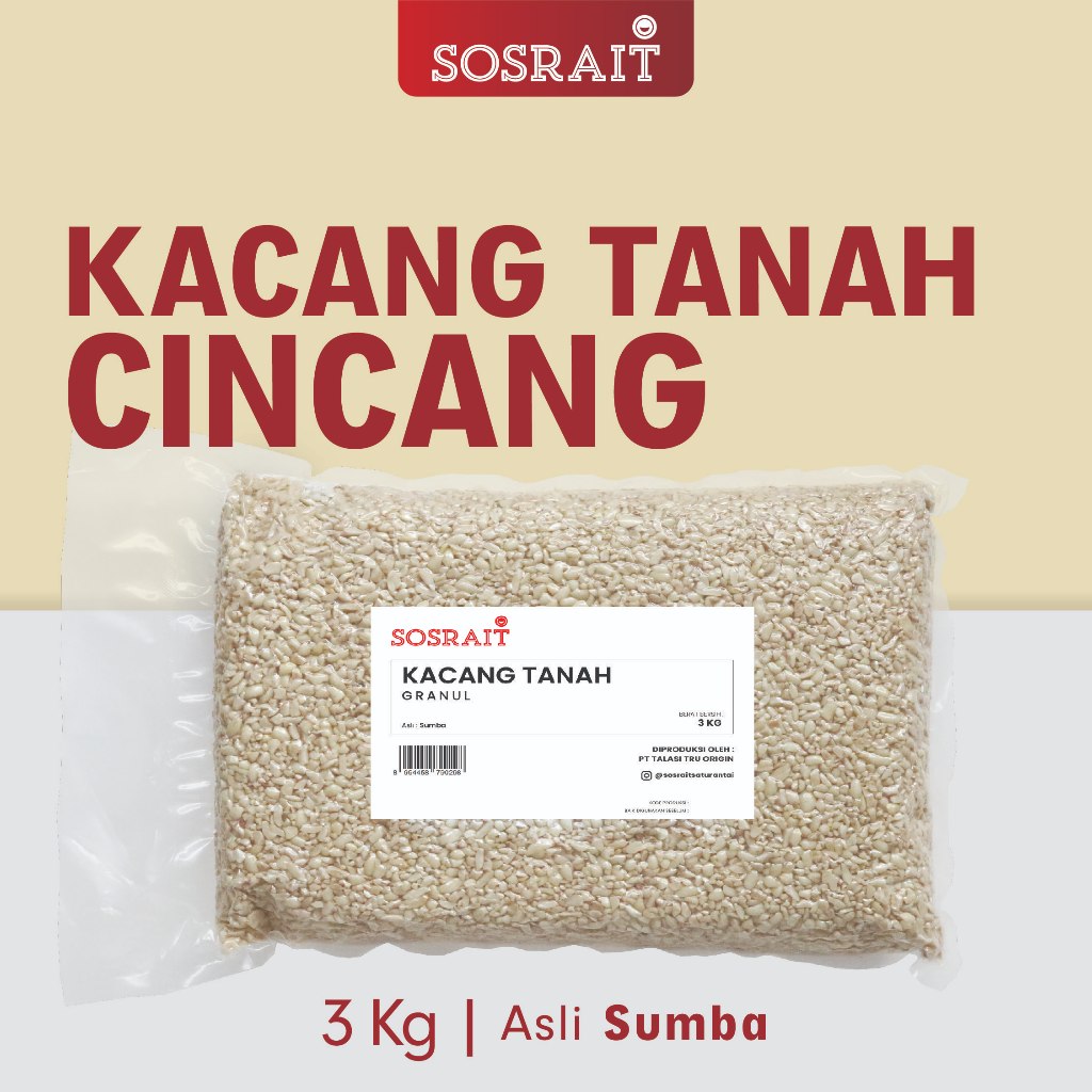 

Sosrait Kacang Tanah Cincang Sumba 3 Kg