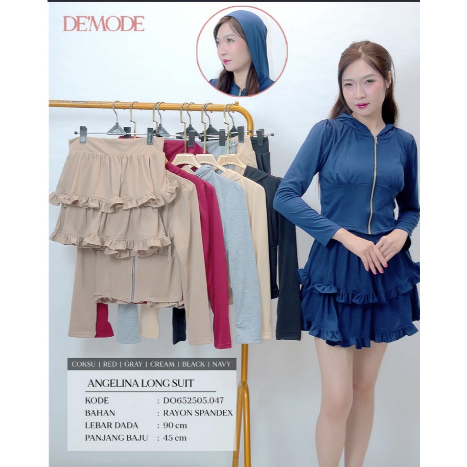 DEMODE FASHION - BAJU SETELAN ATASAN HOODIE DAN CELANA WANITA IMPORT KUALITAS PREMIUM ALL SIZE BAHAN