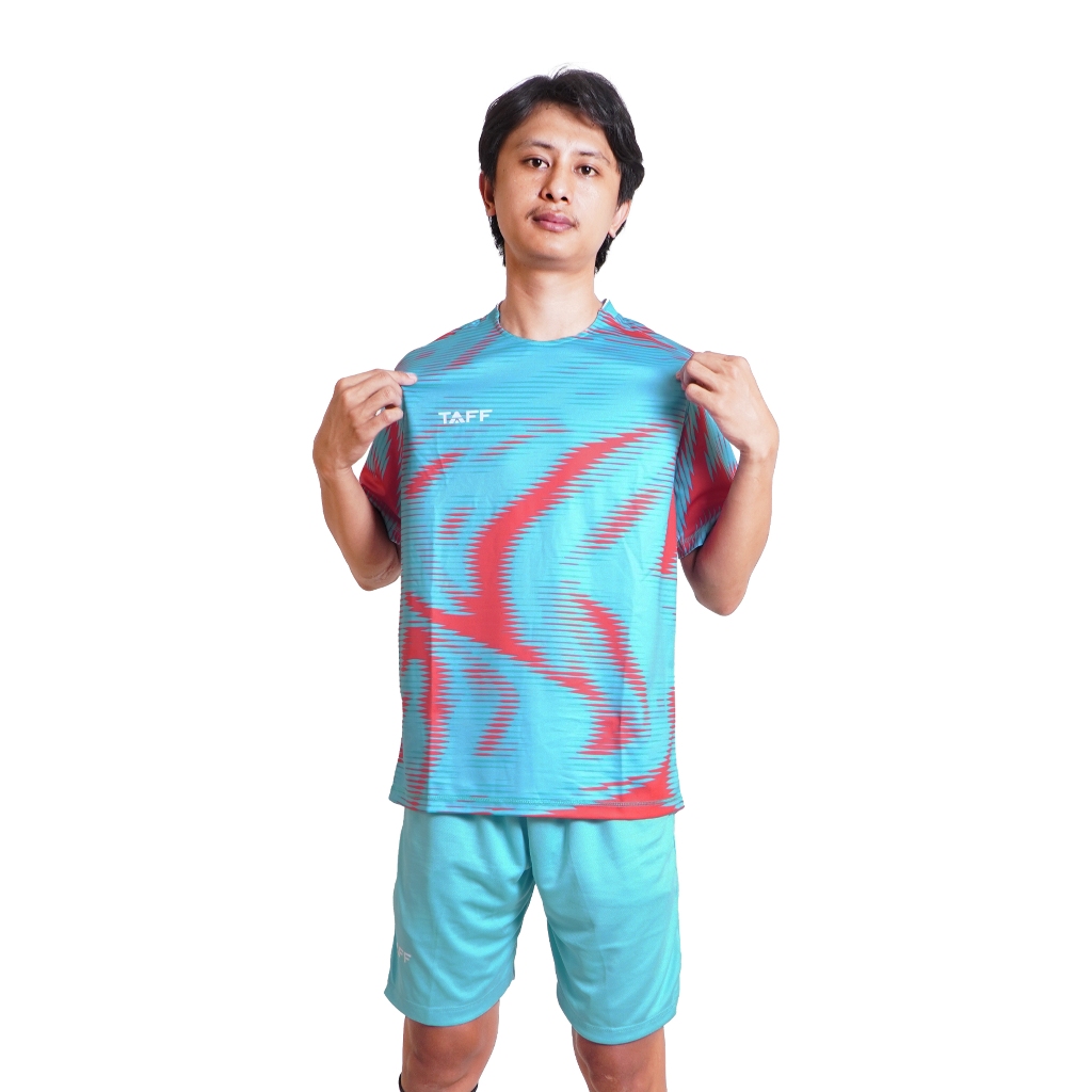 TAFF Sportwear Teamware Pastel Tosca Biru Jersey One Set Regular Sepak Bola Futsal | Setelan Baju Ol