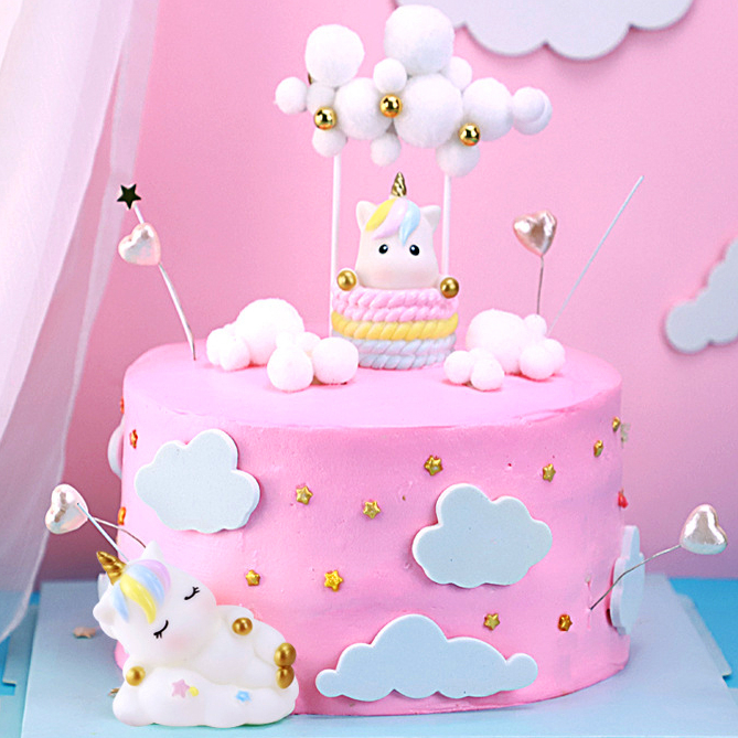Cake topper figur UNICORN/Hiasan kue ultah figur UNICORN