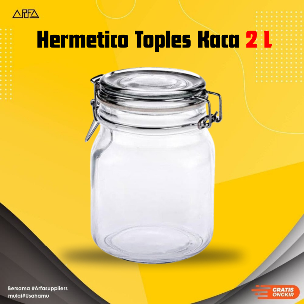 Toples Kaca Hermetico 2 Liter