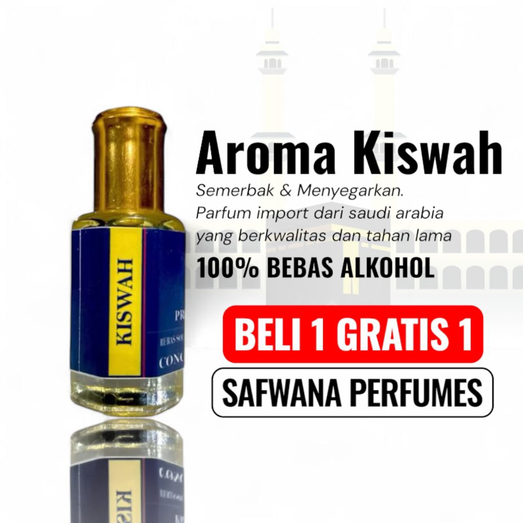 (beli 1 Gratis 1) Parfum Kiswah kabah asli 12ml by safwana parfum