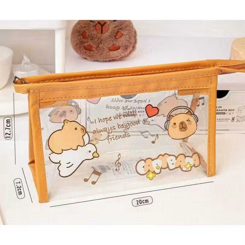 

Kotak Pensil Capybara PVC Bening / Kotak Pensil Segitita Capybara