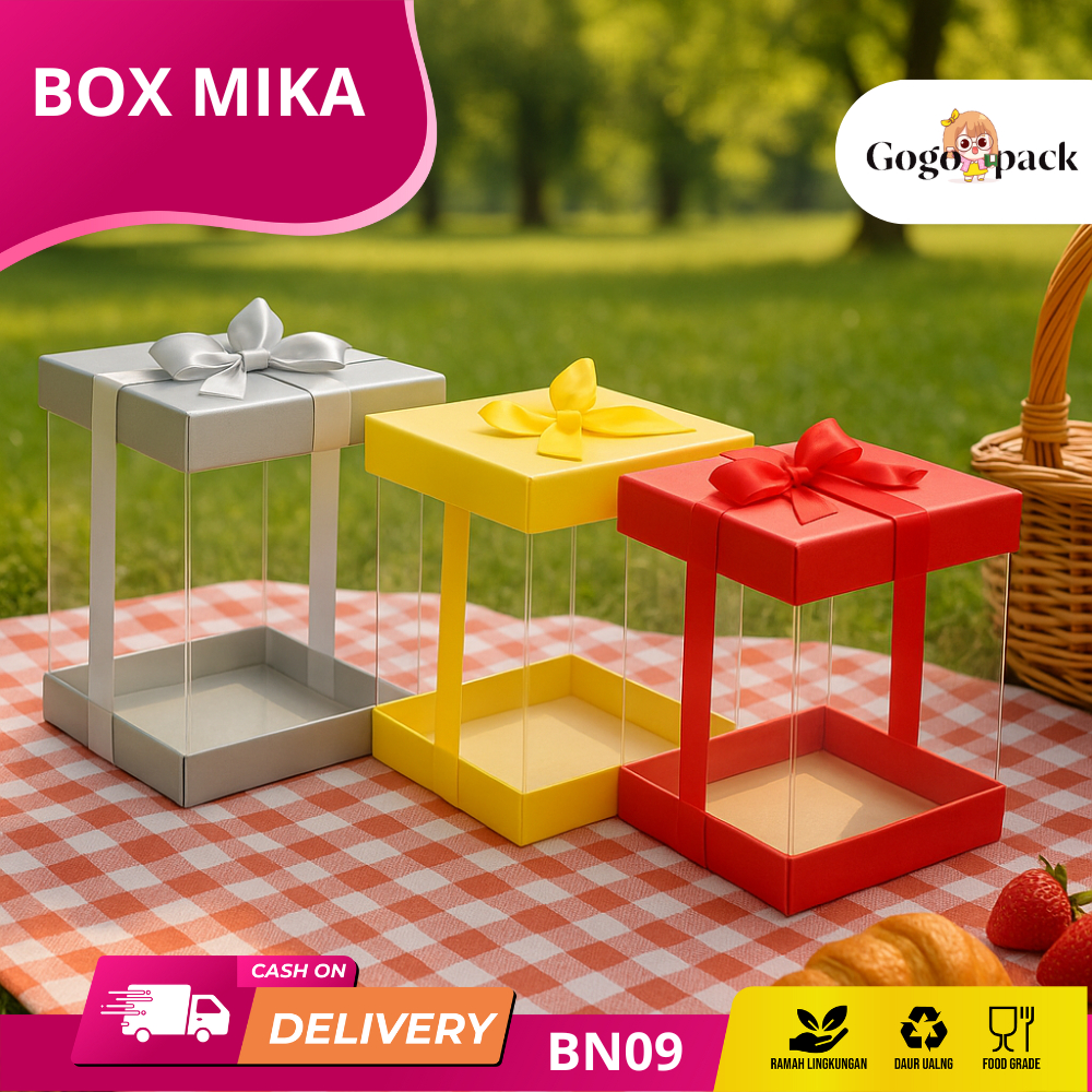

Gift box / Box Mika / Kotak Hadiah / Box Transparan Mika Bening Elegan | BN09 - BN10