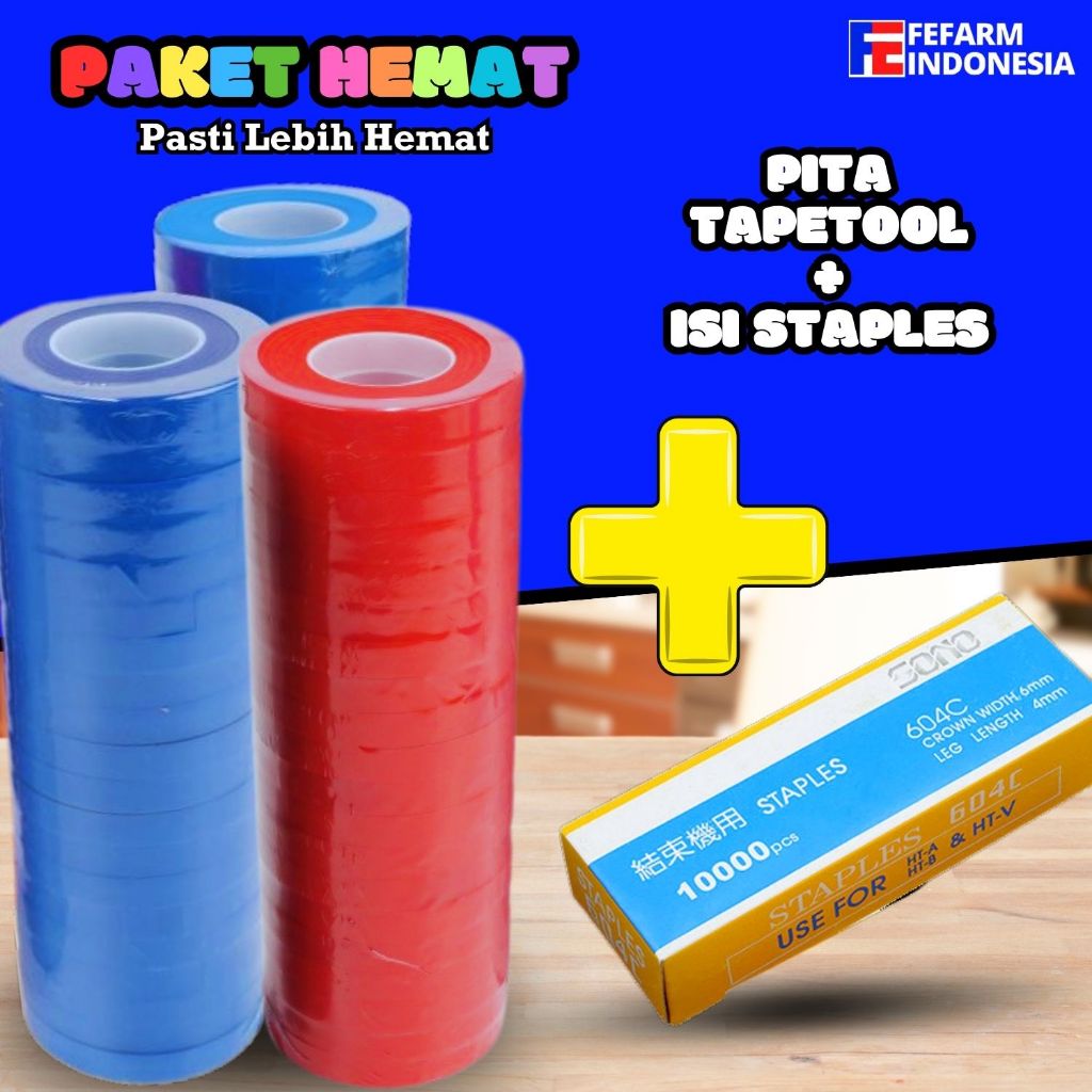 

Pita Tapetool Paket 60 Roll + 1 Kotak Staples FEFARM